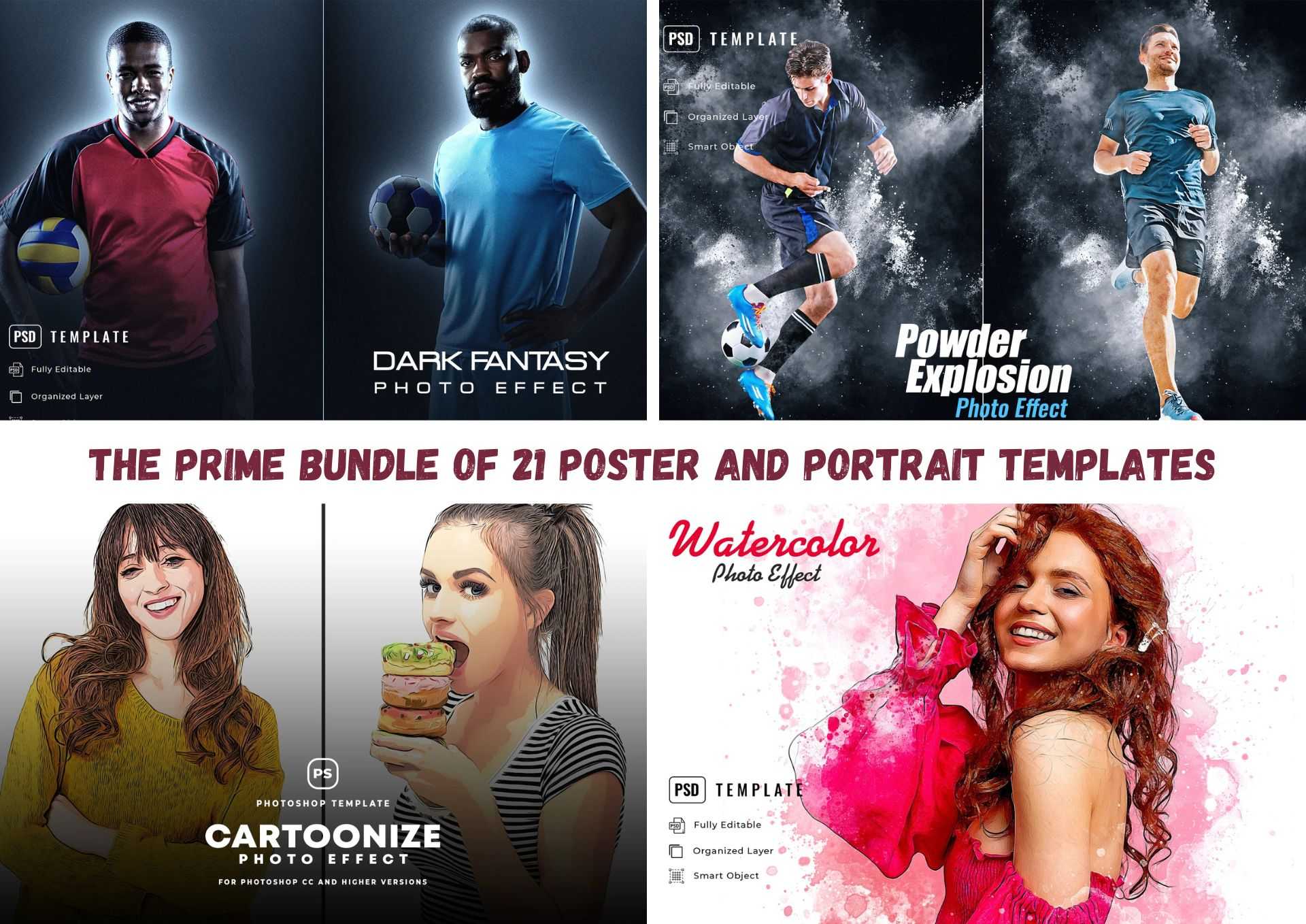 The Prime Bundle Of 21 Poster and Portrait Templates - Photoboto