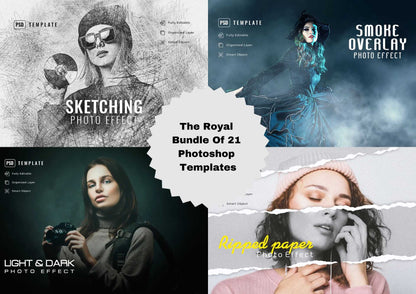 The Royal Bundle Of 21 Photoshop Templates - Photoboto
