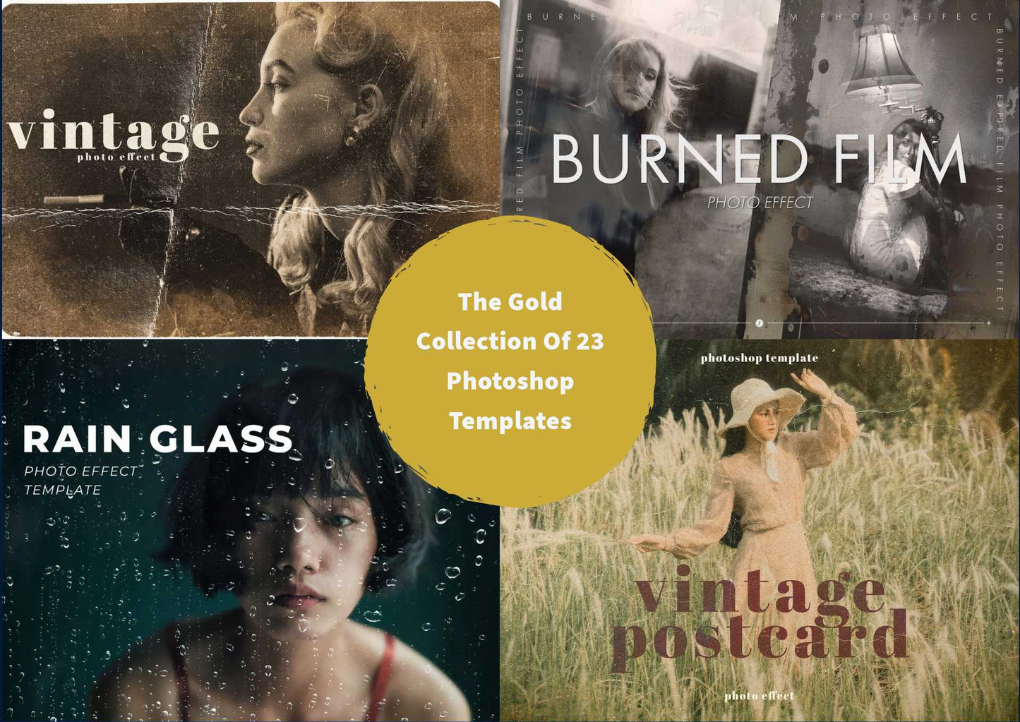 The Gold Collection Of 23 Photoshop Templates - Photoboto