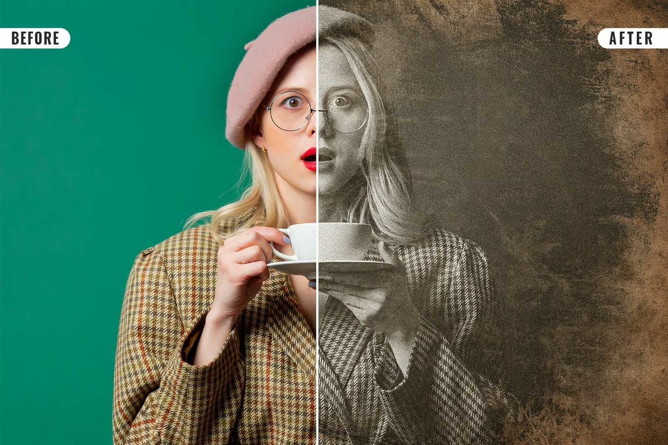 19 Aged Vintage Photoshop Effects Bundle