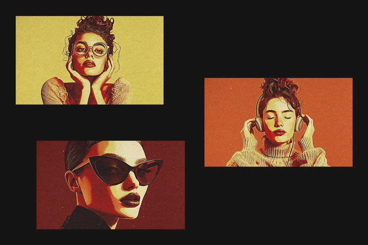 20 Retro Reimagined Photoshop Templates Pack - Photoboto