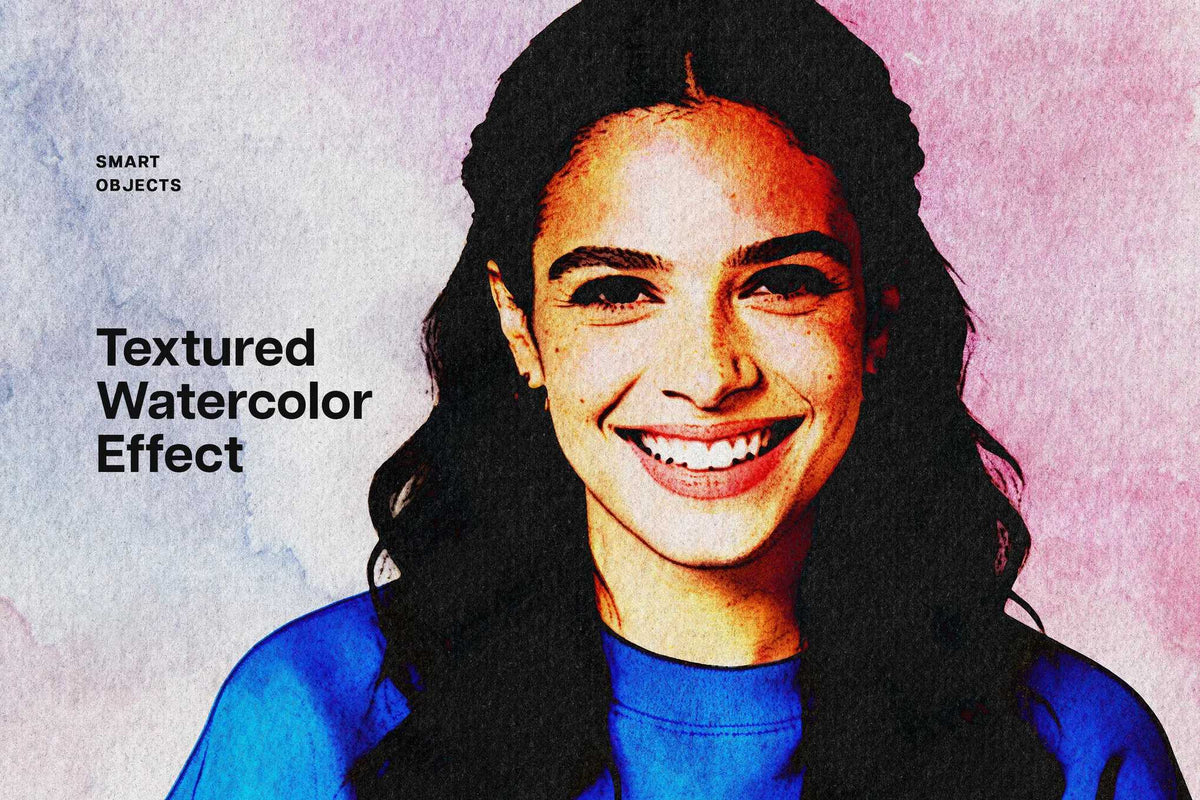 17-In-1 Textured Watercolor Photoshop Effects Bundle
