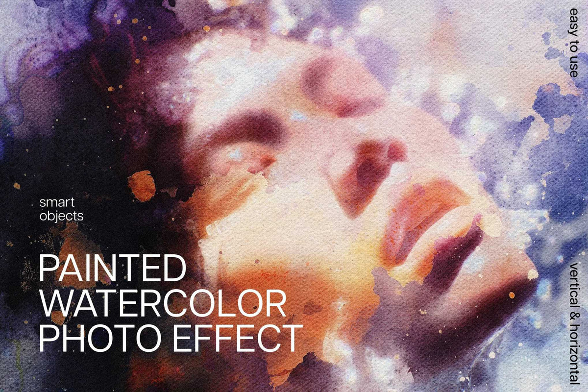 17-In-1 Textured Watercolor Photoshop Effects Bundle