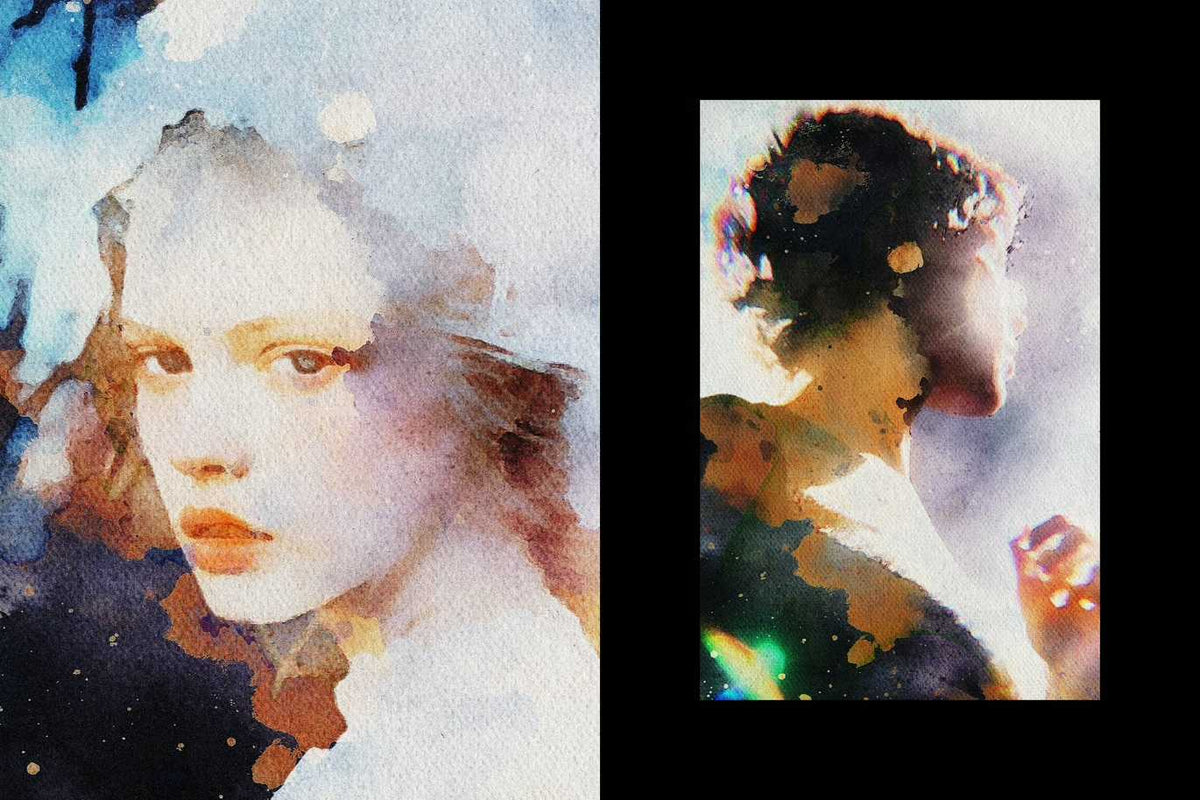 17-In-1 Textured Watercolor Photoshop Effects Bundle