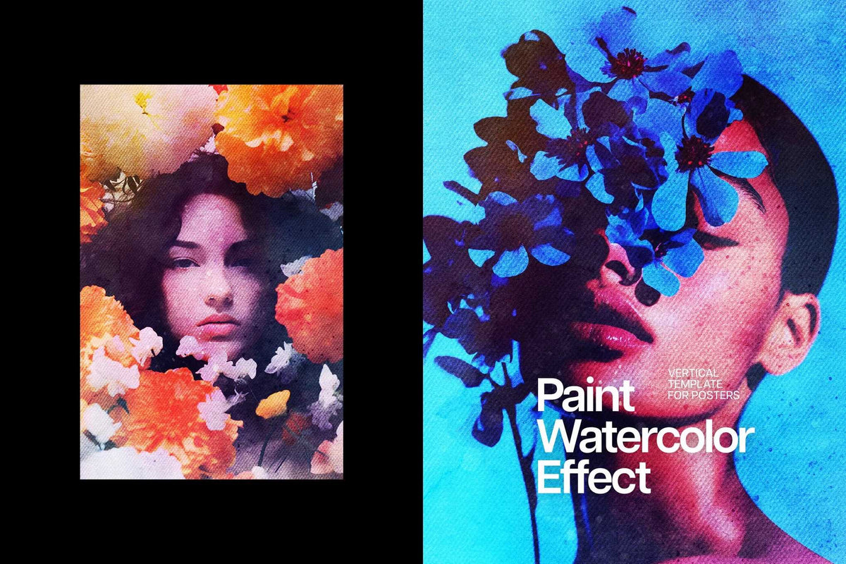 17-In-1 Textured Watercolor Photoshop Effects Bundle