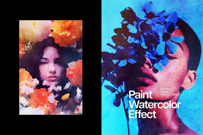 17-In-1 Textured Watercolor Photoshop Effects Bundle