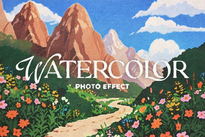 17-In-1 Textured Watercolor Photoshop Effects Bundle
