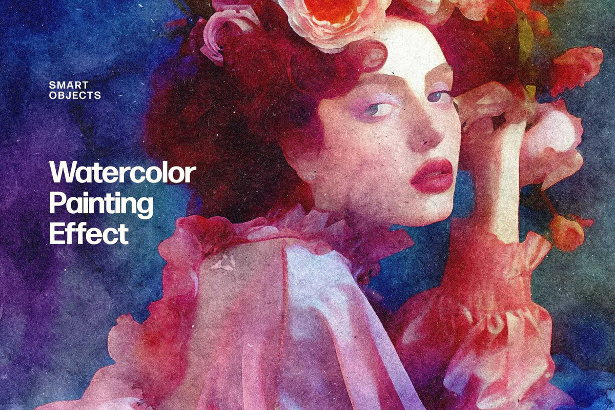17-In-1 Textured Watercolor Photoshop Effects Bundle