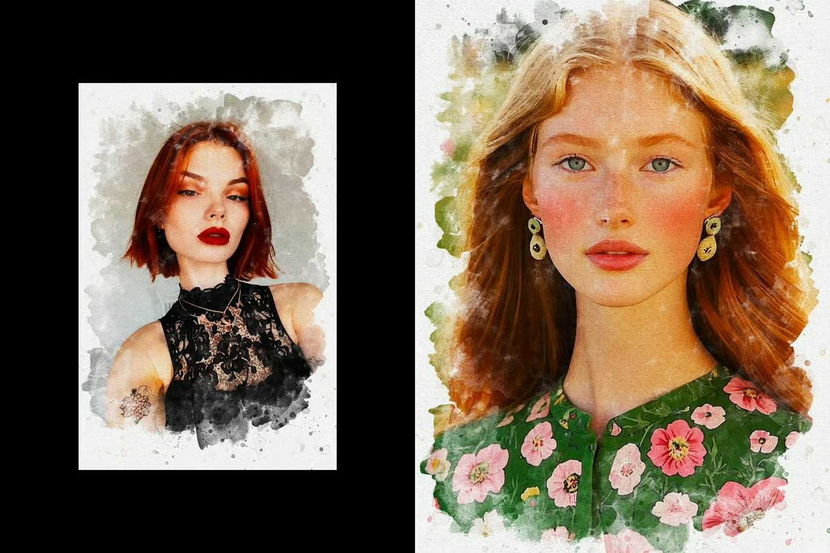 17-In-1 Textured Watercolor Photoshop Effects Bundle