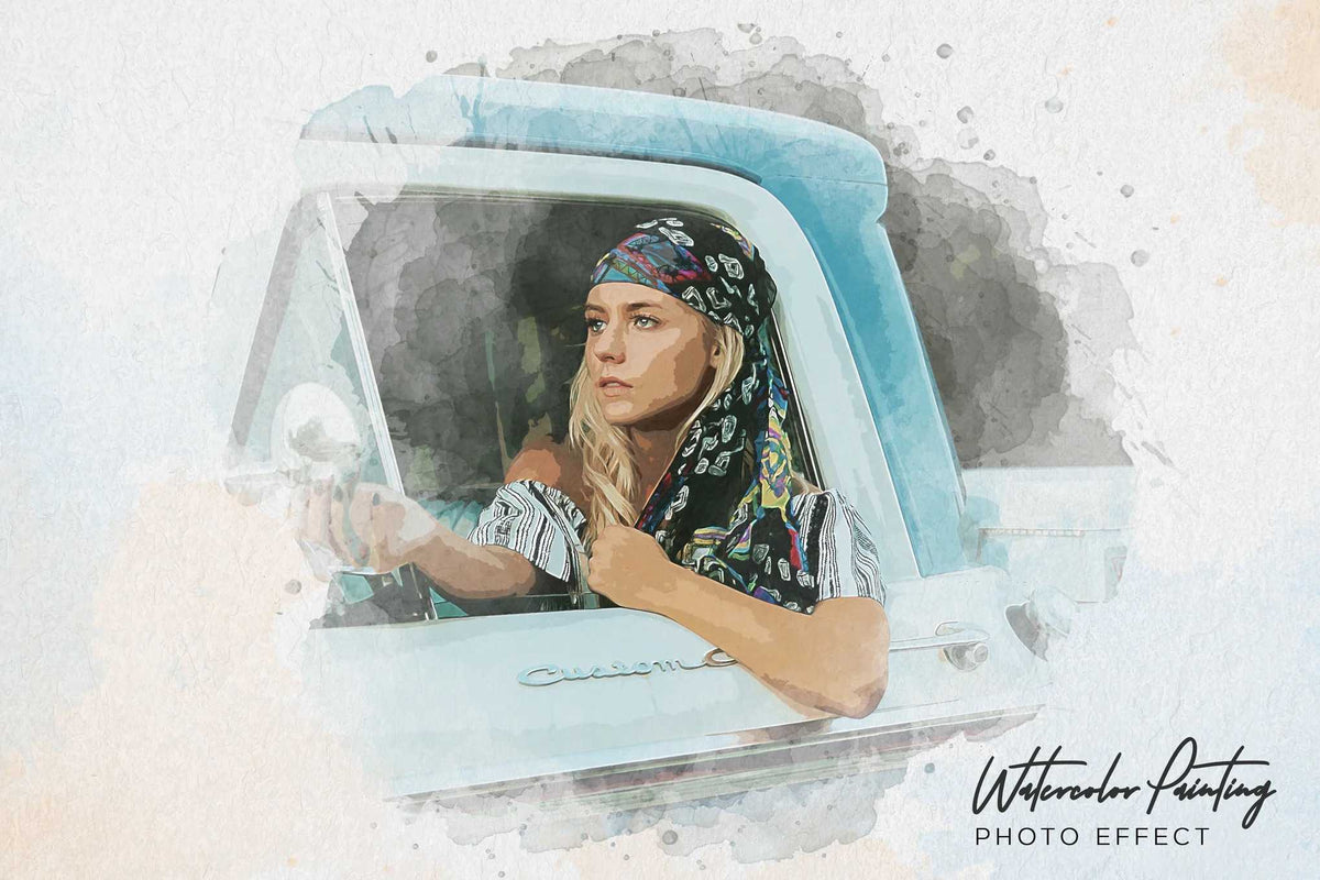 21 Painterly Watercolor Photoshop Effects Collection