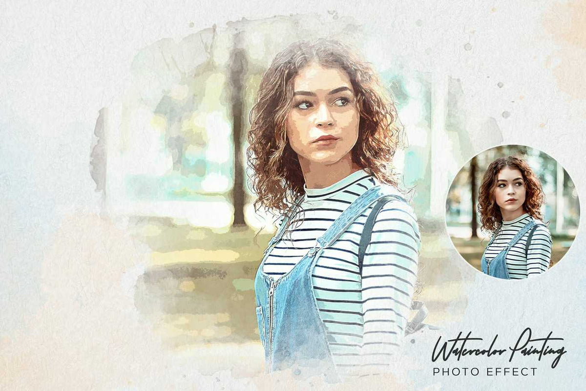 21 Painterly Watercolor Photoshop Effects Collection