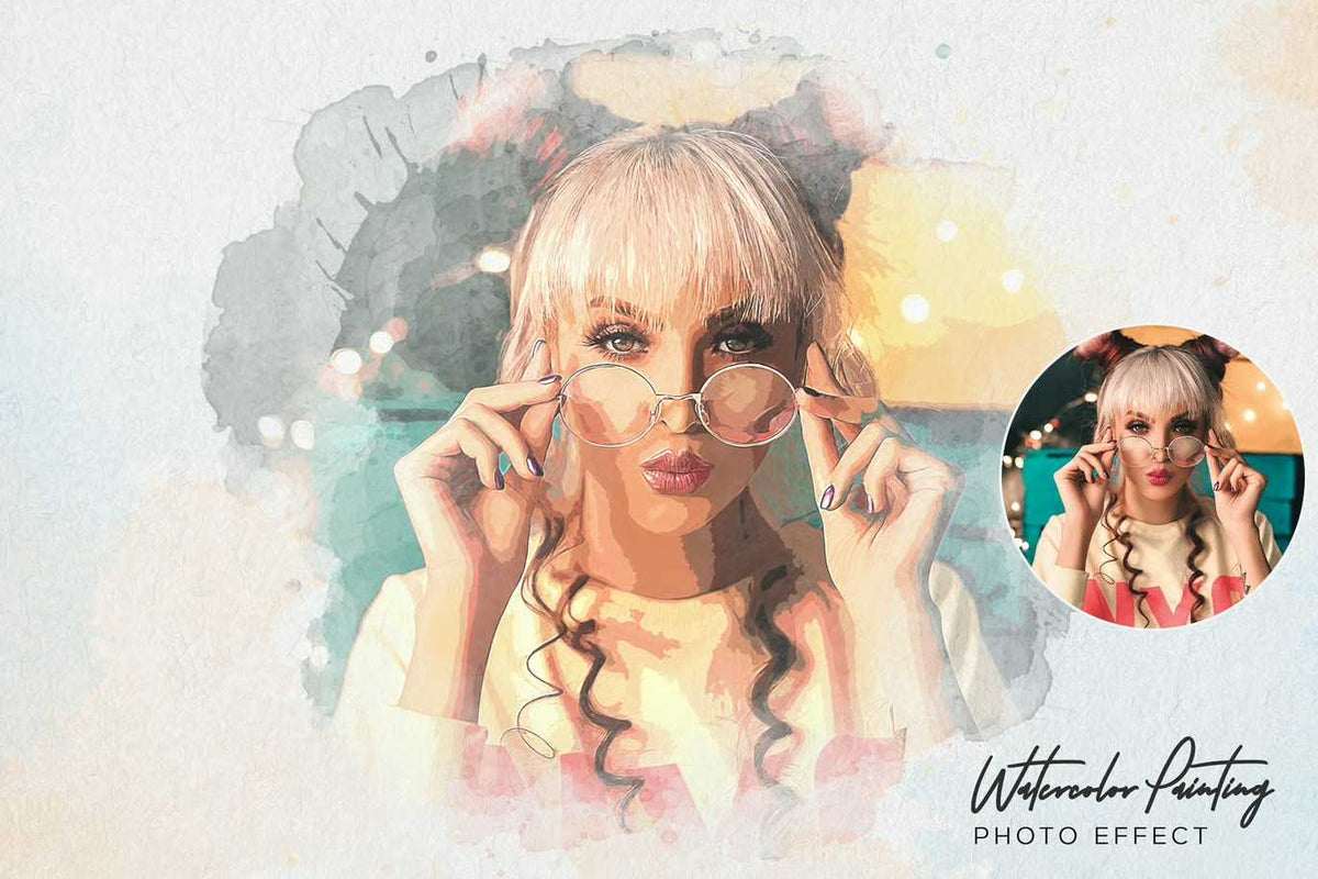 21 Painterly Watercolor Photoshop Effects Collection