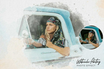 21 Painterly Watercolor Photoshop Effects Collection