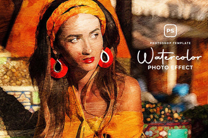 21 Painterly Watercolor Photoshop Effects Collection