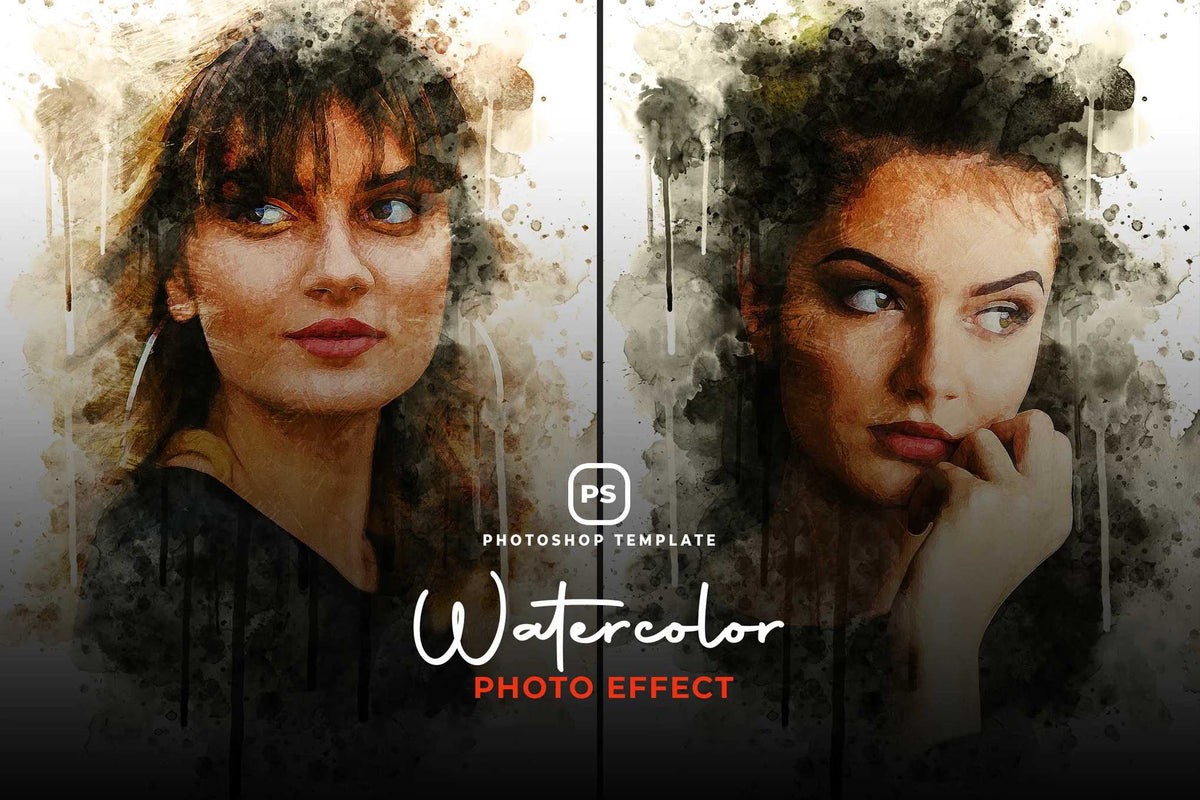 21 Painterly Watercolor Photoshop Effects Collection