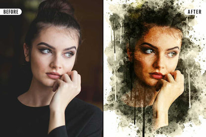 21 Painterly Watercolor Photoshop Effects Collection