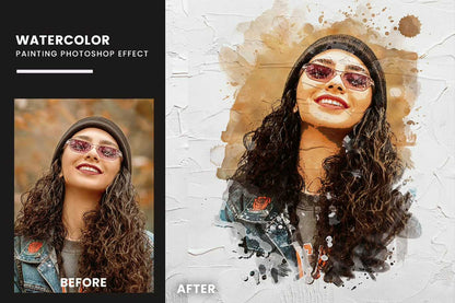21 Painterly Watercolor Photoshop Effects Collection