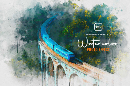 21 Painterly Watercolor Photoshop Effects Collection