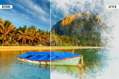 21 Painterly Watercolor Photoshop Effects Collection