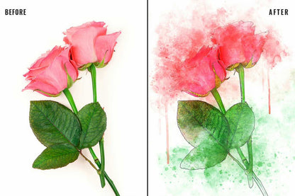 21 Painterly Watercolor Photoshop Effects Collection