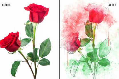 21 Painterly Watercolor Photoshop Effects Collection