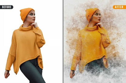 21 Painterly Watercolor Photoshop Effects Collection