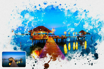 21 Painterly Watercolor Photoshop Effects Collection