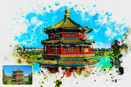 21 Painterly Watercolor Photoshop Effects Collection
