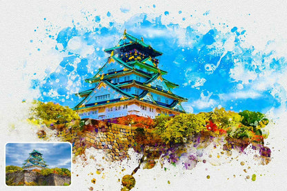 21 Painterly Watercolor Photoshop Effects Collection