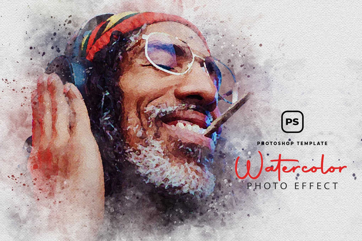21 Painterly Watercolor Photoshop Effects Collection
