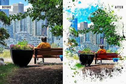 22 Fluid Watercolor Photoshop Effects Collection