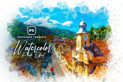 22 Fluid Watercolor Photoshop Effects Collection