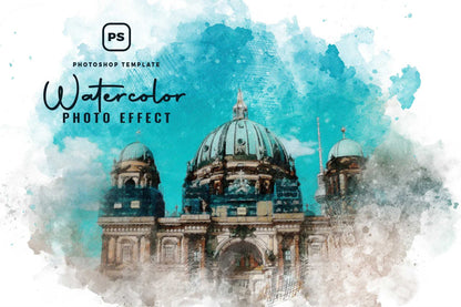22 Fluid Watercolor Photoshop Effects Collection