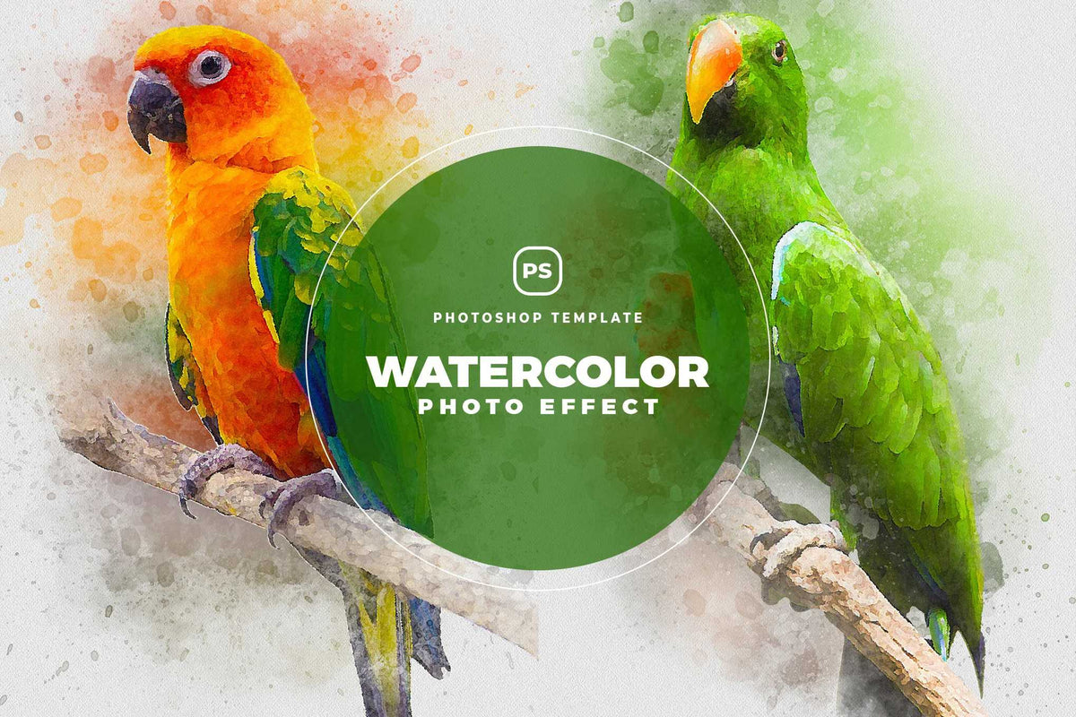 22 Fluid Watercolor Photoshop Effects Collection
