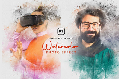22 Fluid Watercolor Photoshop Effects Collection