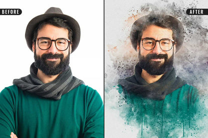 22 Fluid Watercolor Photoshop Effects Collection
