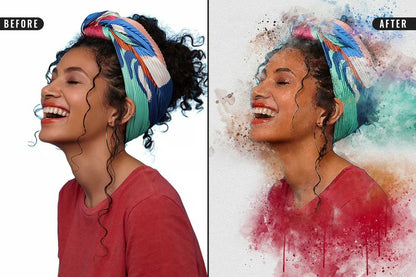 22 Fluid Watercolor Photoshop Effects Collection