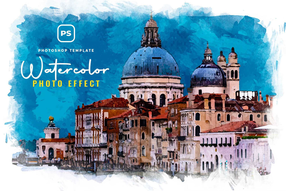 22 Fluid Watercolor Photoshop Effects Collection