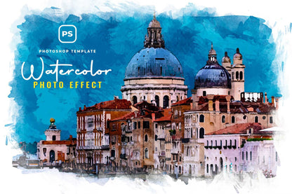 22 Fluid Watercolor Photoshop Effects Collection