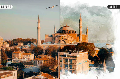 22 Fluid Watercolor Photoshop Effects Collection