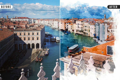 22 Fluid Watercolor Photoshop Effects Collection