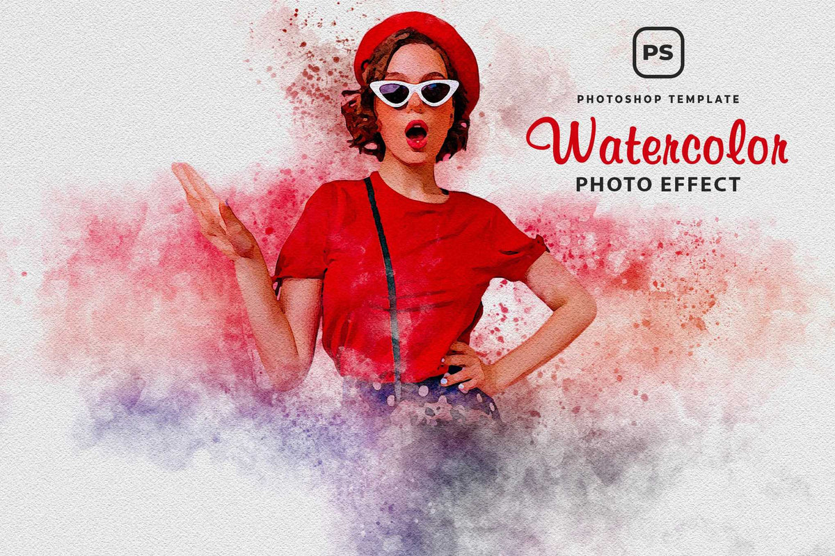 21 Painterly Watercolor Photoshop Effects Collection