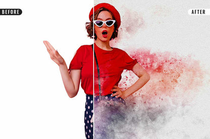 21 Painterly Watercolor Photoshop Effects Collection