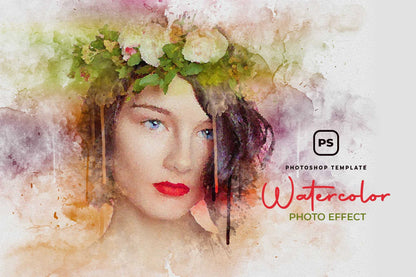 22 Fluid Watercolor Photoshop Effects Collection