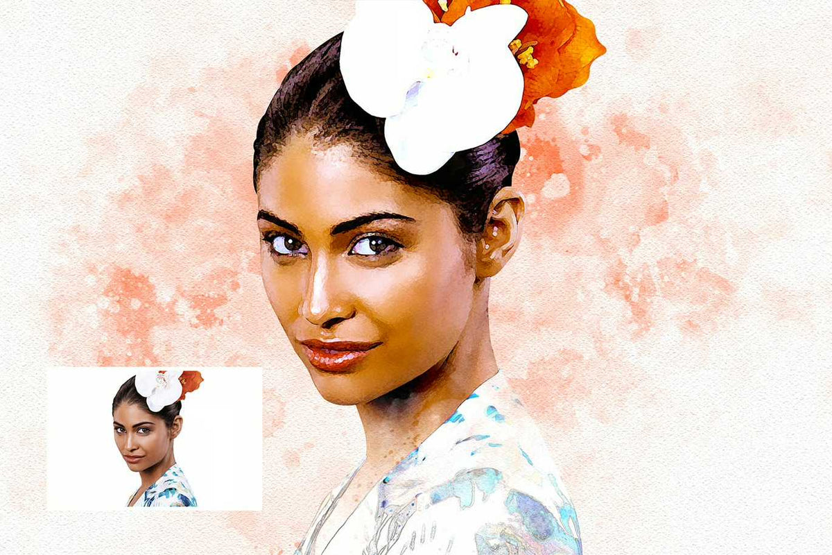 22 Fluid Watercolor Photoshop Effects Collection