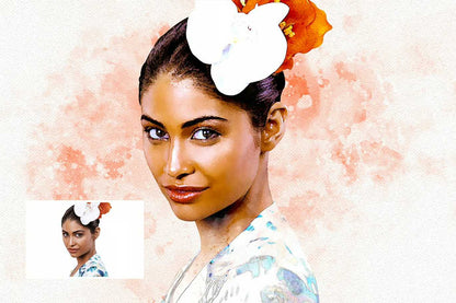22 Fluid Watercolor Photoshop Effects Collection