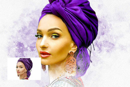 22 Fluid Watercolor Photoshop Effects Collection