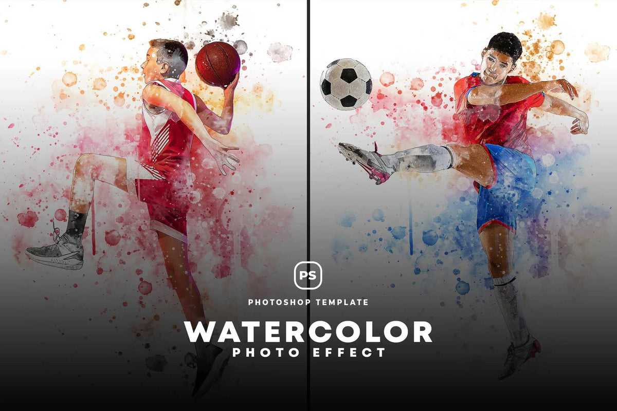 21 Painterly Watercolor Photoshop Effects Collection