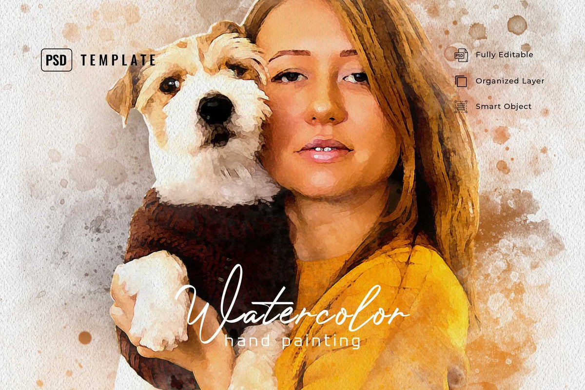 21 Painterly Watercolor Photoshop Effects Collection