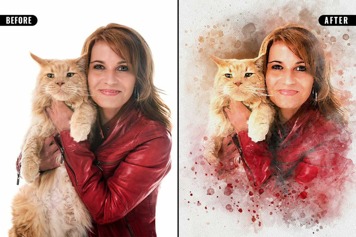 21 Painterly Watercolor Photoshop Effects Collection